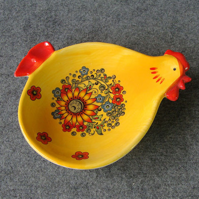 德化鹏丰 专业供应定制陶瓷工艺品，打造轻质复活节鸡盘子